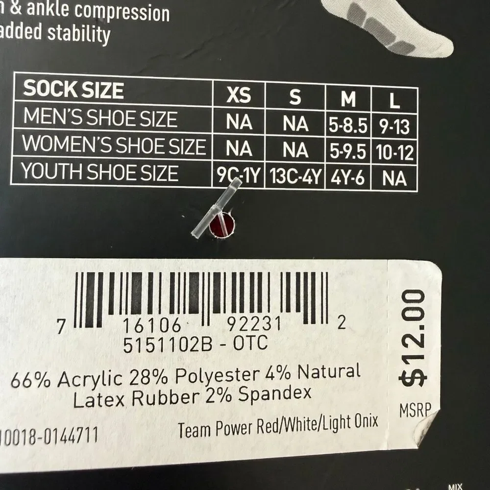 Adidas youth Baseball OVER-The-CALF SOCKS red Compression Sz S NWT